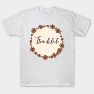 Thankful  Pink Nude Colours Flower Ring design T-Shirt